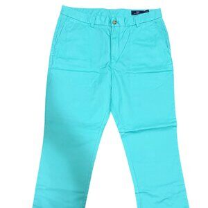 Vineyard Vines Slim Fit Breaker Pants Size 35x 30 Flat Front Aqua Blue
